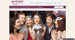 Desktop Screenshot of birthdaysongswithnames.com